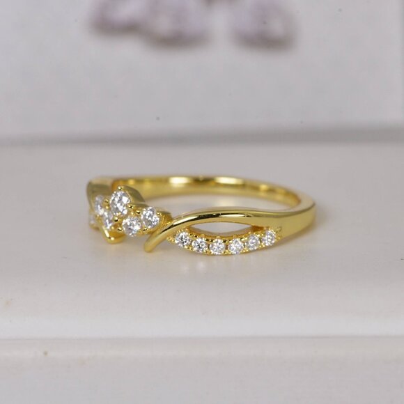 Certified Moissanite Ring, Guard Enhancer Band Wedding Ring 925 - Picture 3 of 5